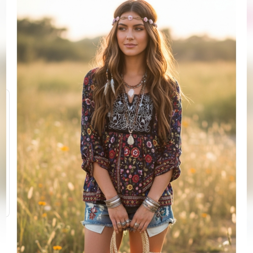 Boho Floral Top
